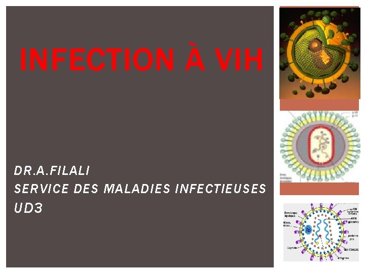 INFECTION À VIH DR. A. FILALI SERVICE DES MALADIES INFECTIEUSES UD 3 