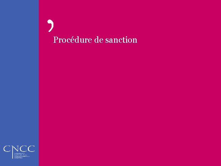 Procédure de sanction 