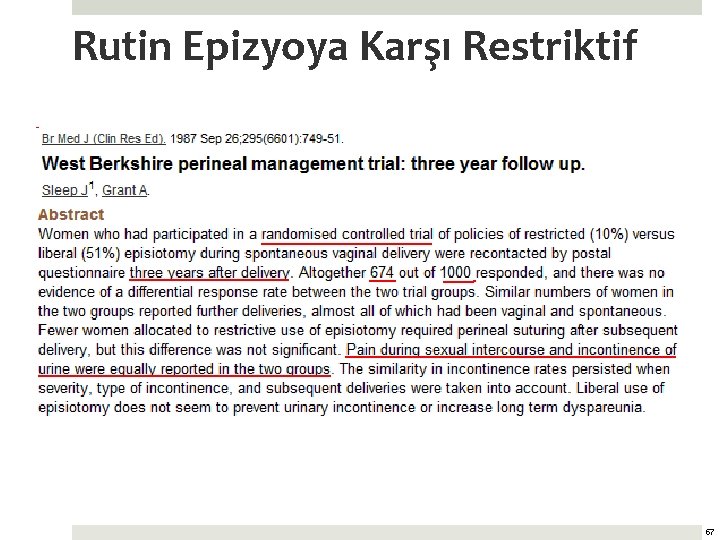 Rutin Epizyoya Karşı Restriktif 57 
