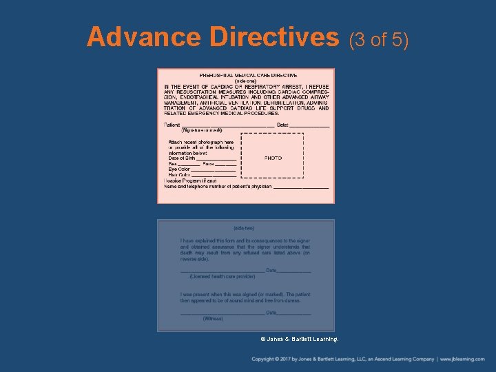 Advance Directives (3 of 5) © Jones & Bartlett Learning. 