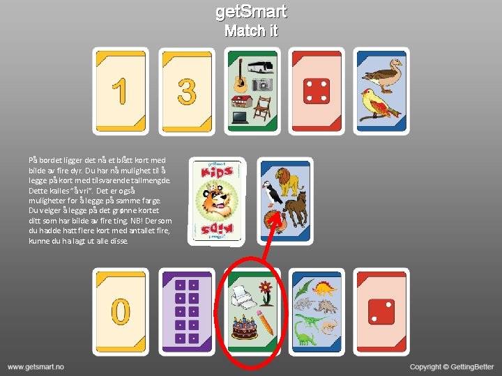 get. Smart Match it På bordet ligger det nå et blått kort med bilde