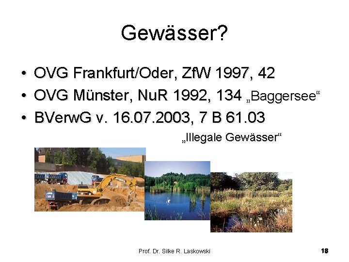 Gewässer? • • • OVG Frankfurt/Oder, Zf. W 1997, 42 OVG Münster, Nu. R