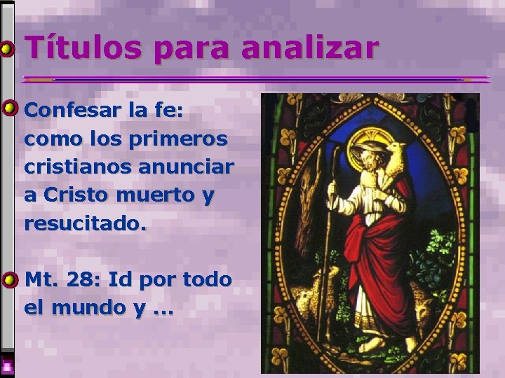 Títulos para analizar Confesar la fe: como los primeros cristianos anunciar a Cristo muerto Títulos para analizar Confesar la fe: como los primeros cristianos anunciar a Cristo muerto