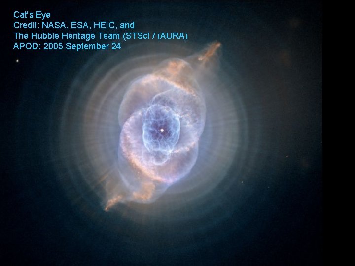 Cat's Eye Credit: NASA, ESA, HEIC, and The Hubble Heritage Team (STSc. I /