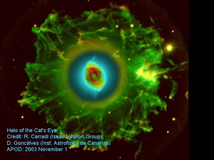 Halo of the Cat's Eye Credit: R. Corradi (Isaac Newton Group), D. Goncalves (Inst.