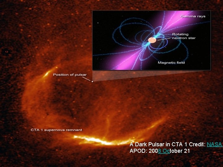 A Dark Pulsar in CTA 1 Credit: NASA, APOD: 2008 October 21 40 