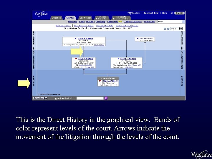 This is the Direct History in the graphical view. Bands of color represent levels