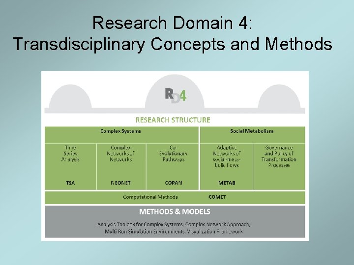 Research Domain 4: Transdisciplinary Concepts and Methods 