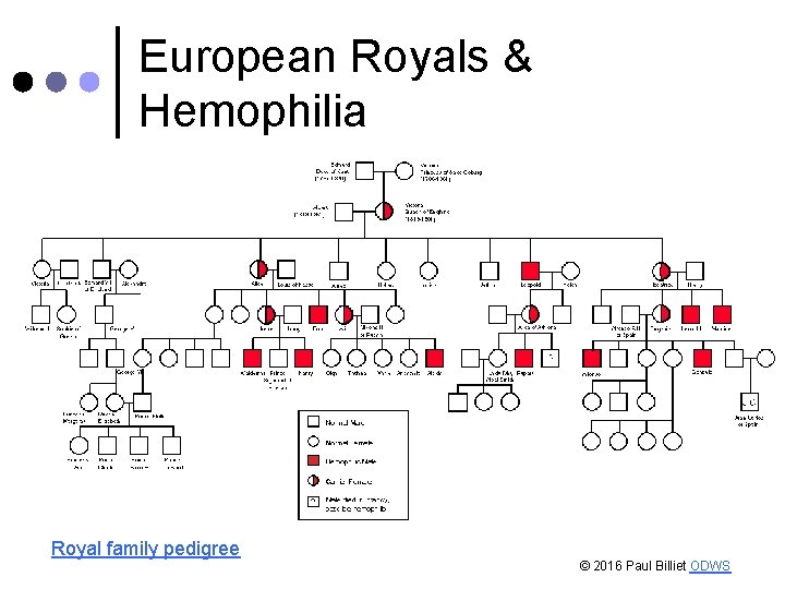 European Royals & Hemophilia Royal family pedigree © 2016 Paul Billiet ODWS 
