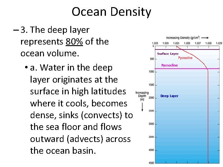 Ocean Density – 3. The deep layer represents 80% of the ocean volume. •