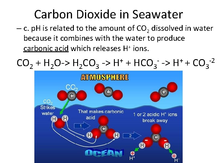 Carbon Dioxide in Seawater – c. p. H is related to the amount of