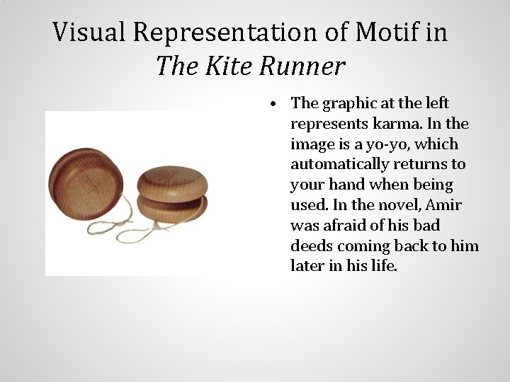 Visual Representation of Motif in The Kite Runner • The graphic at the left