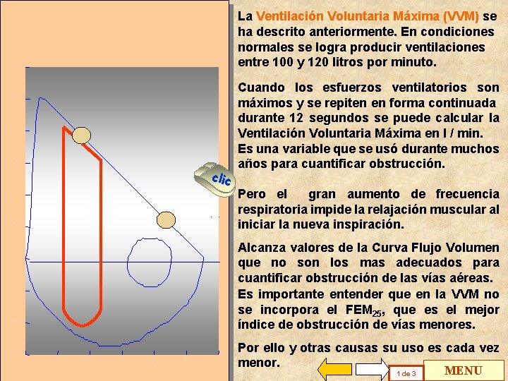 La Ventilación Voluntaria Máxima (VVM) se ha descrito anteriormente. En condiciones normales se logra