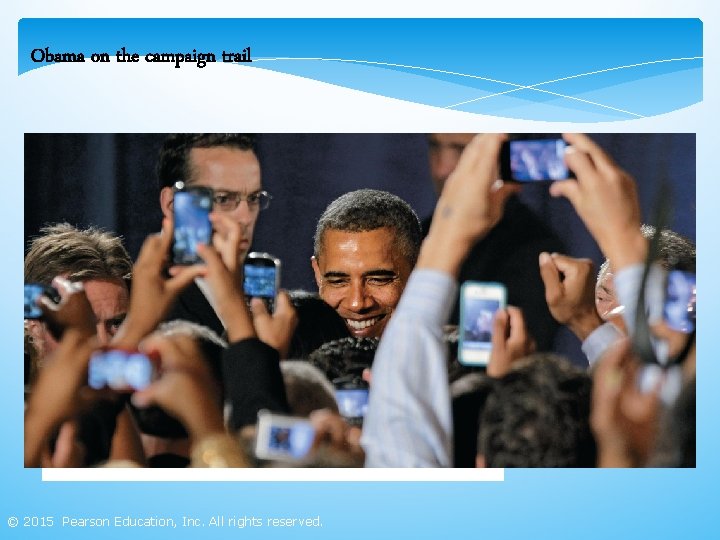 Obama on the campaign trail © 2015 Pearson Education, Inc. All rights reserved. 