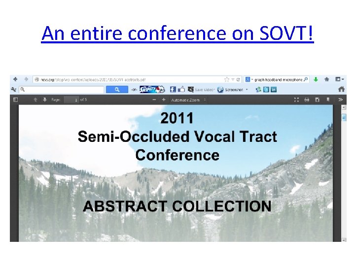 An entire conference on SOVT! 
