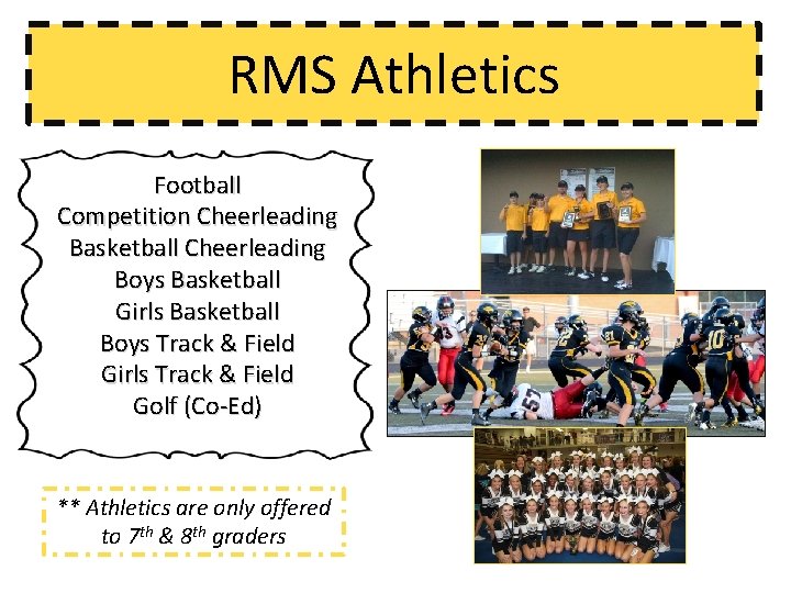 RMS Athletics Football Competition Cheerleading Basketball Cheerleading Boys Basketball Girls Basketball Boys Track &