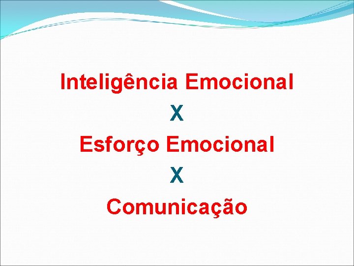 Inteligência Emocional X Esforço Emocional X Comunicação 