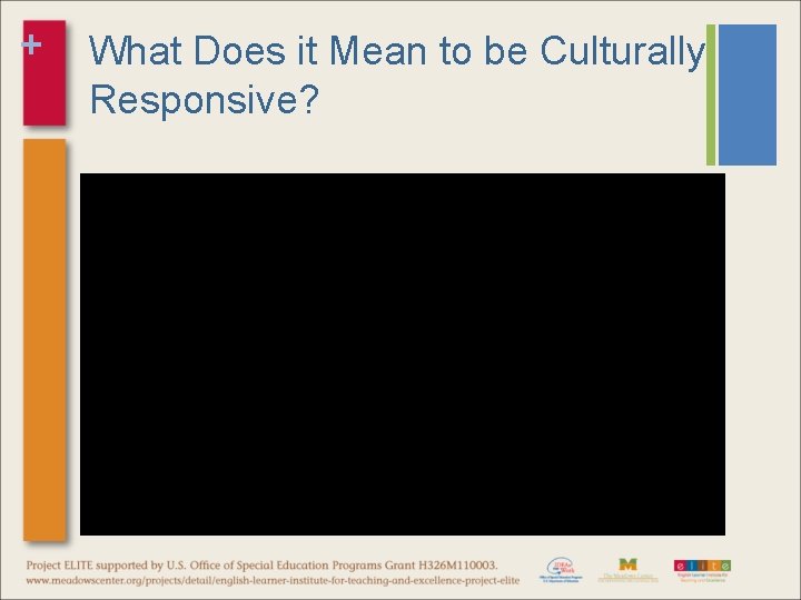 + What Does it Mean to be Culturally Responsive? 