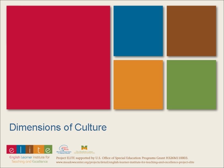 Dimensions of Culture 