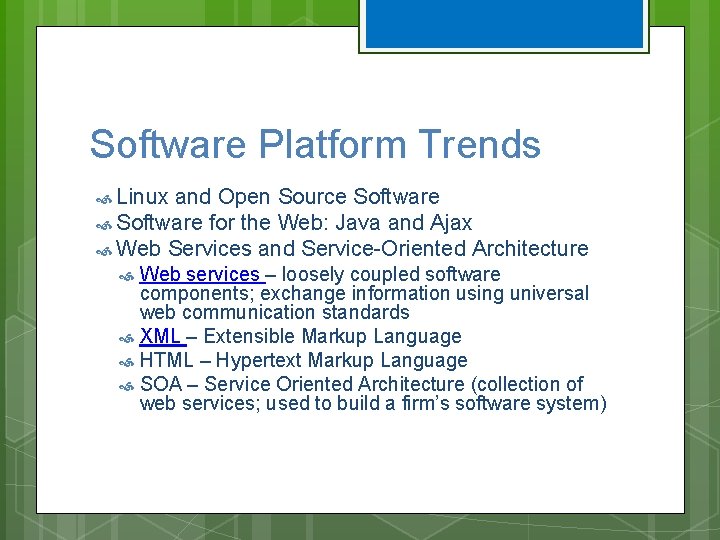 Software Platform Trends Linux and Open Source Software for the Web: Java and Ajax Software Platform Trends Linux and Open Source Software for the Web: Java and Ajax