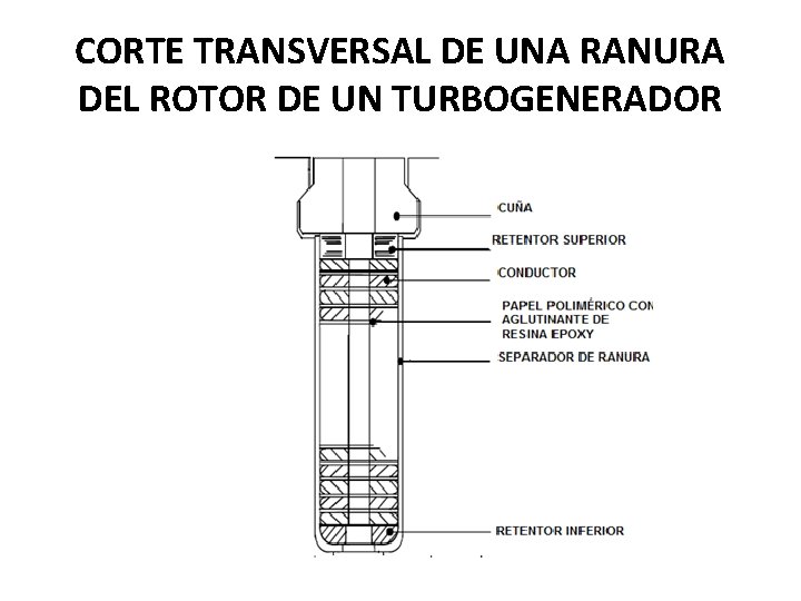 CORTE TRANSVERSAL DE UNA RANURA DEL ROTOR DE UN TURBOGENERADOR CORTE TRANSVERSAL DE UNA RANURA DEL ROTOR DE UN TURBOGENERADOR
