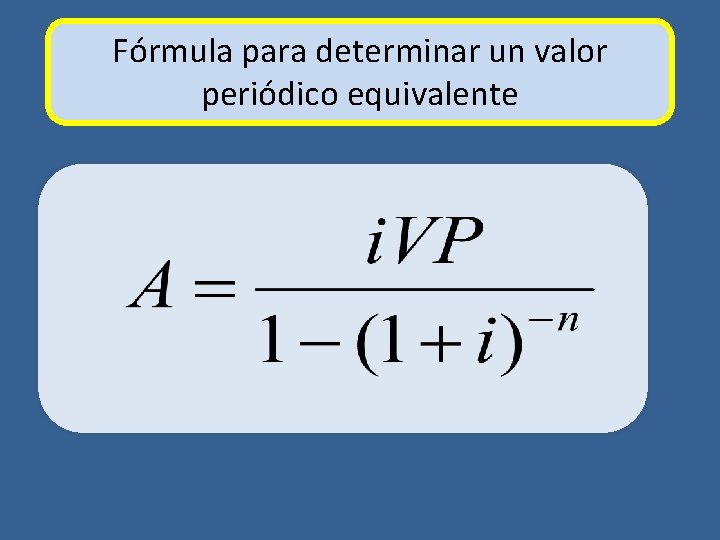 Fórmula para determinar un valor periódico equivalente 