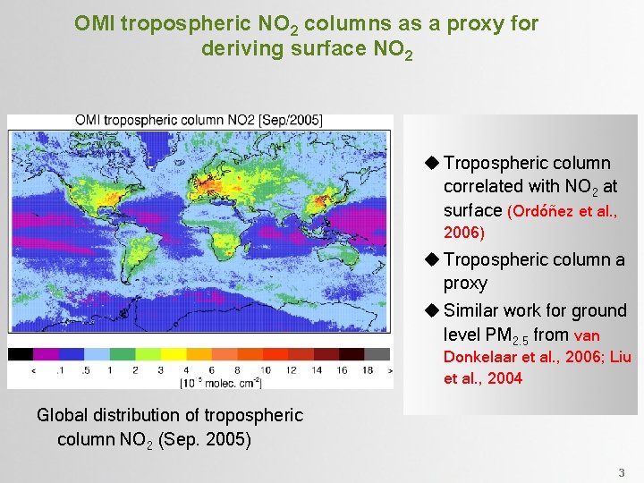 OMI tropospheric NO 2 columns as a proxy for deriving surface NO 2 u