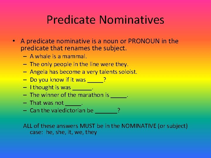 PRONOUNS Subject Object Or Possessive SUBJECT PRONOUNS Sarah