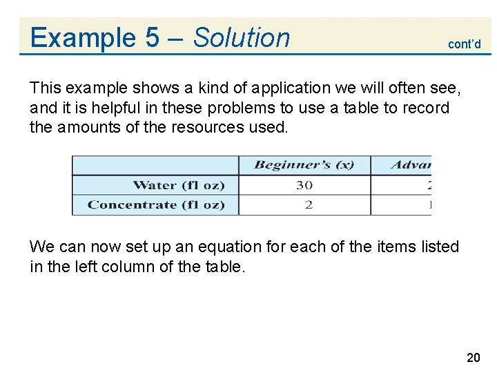 Example 5 – Solution cont’d This example shows a kind of application we will