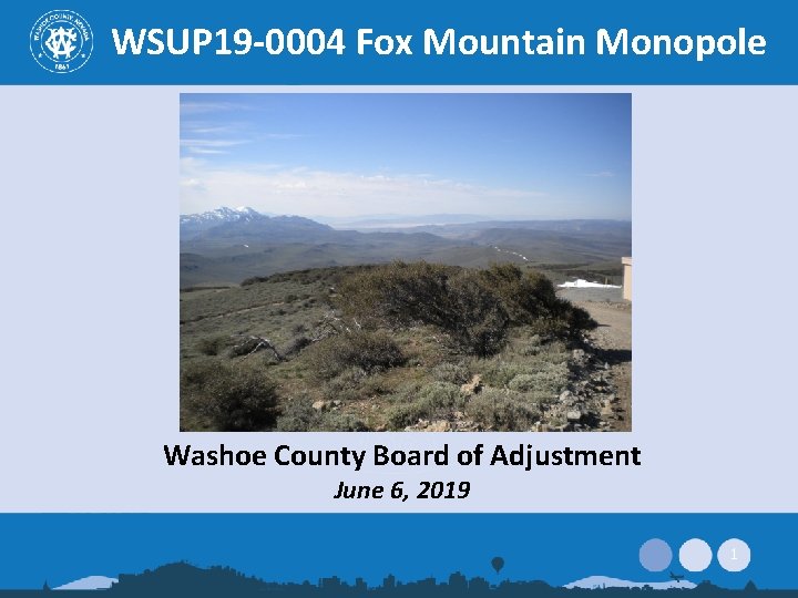 WSUP 19 -0004 Fox Mountain Monopole Washoe County Board of Adjustment June 6, 2019