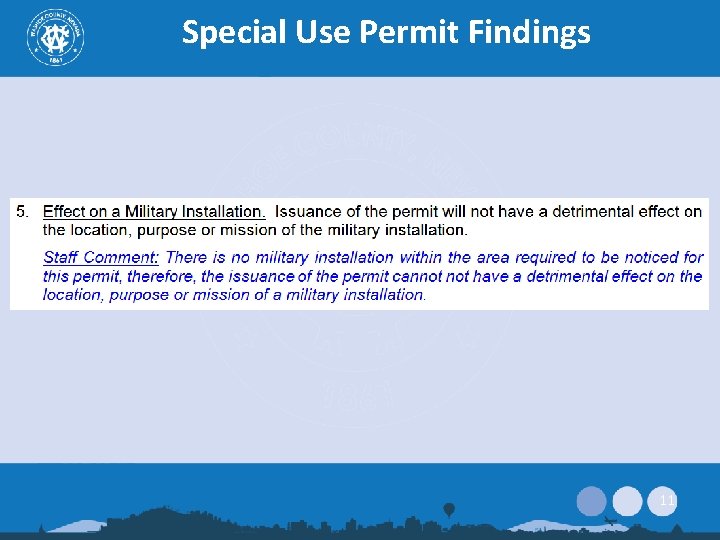 Special Use Permit Findings 11 