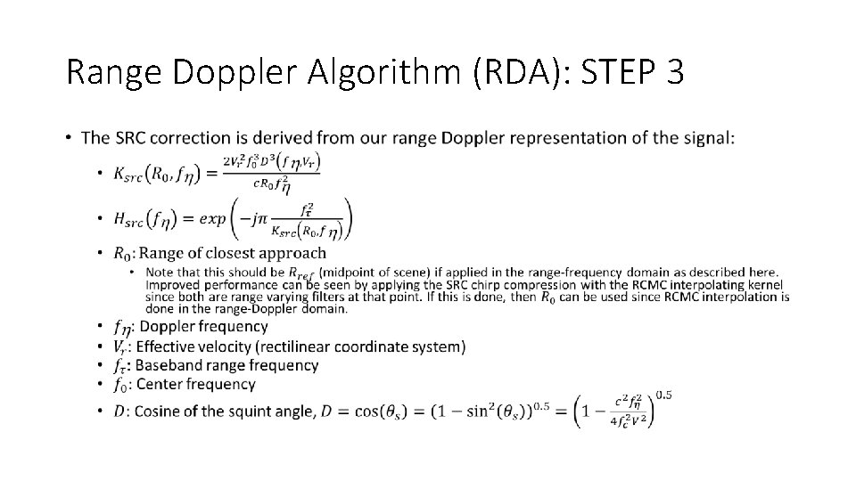 Range Doppler Algorithm (RDA): STEP 3 • 