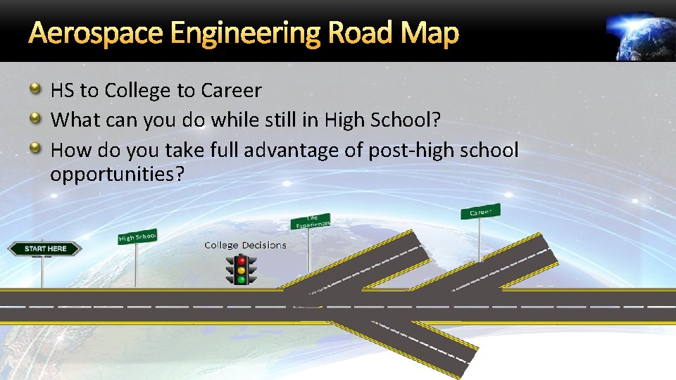 Aerospace Engineering Road Map HS to College to Career What can you do while