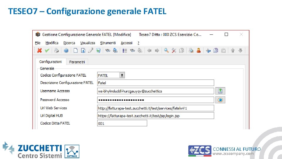 TESEO 7 – Configurazione generale FATEL CONNESSI AL FUTURO www. zcscompany. com 