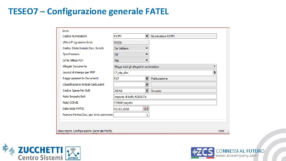 TESEO 7 – Configurazione generale FATEL CONNESSI AL FUTURO www. zcscompany. com 