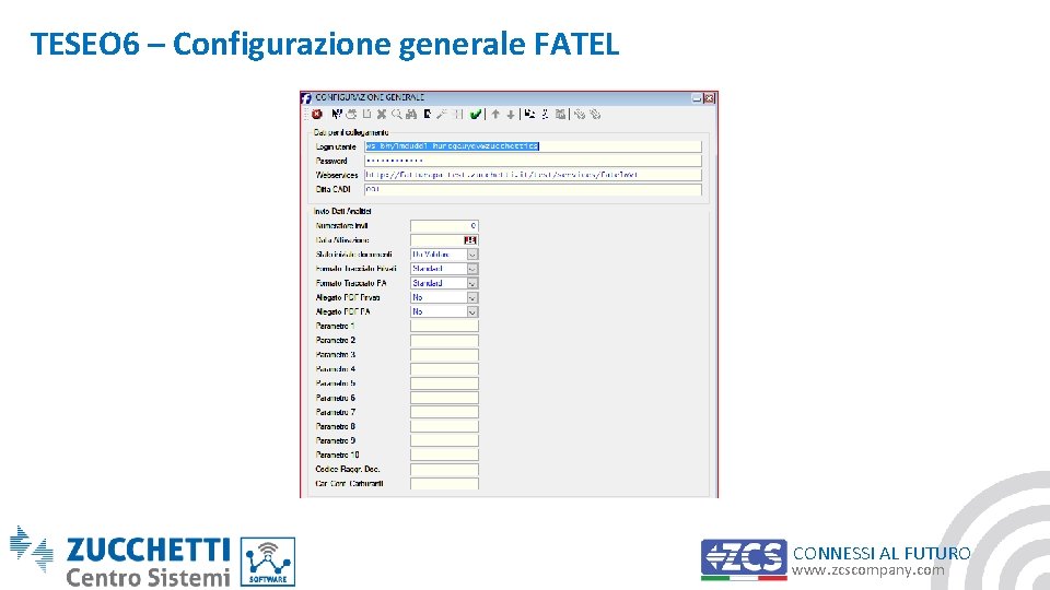 TESEO 6 – Configurazione generale FATEL CONNESSI AL FUTURO www. zcscompany. com 