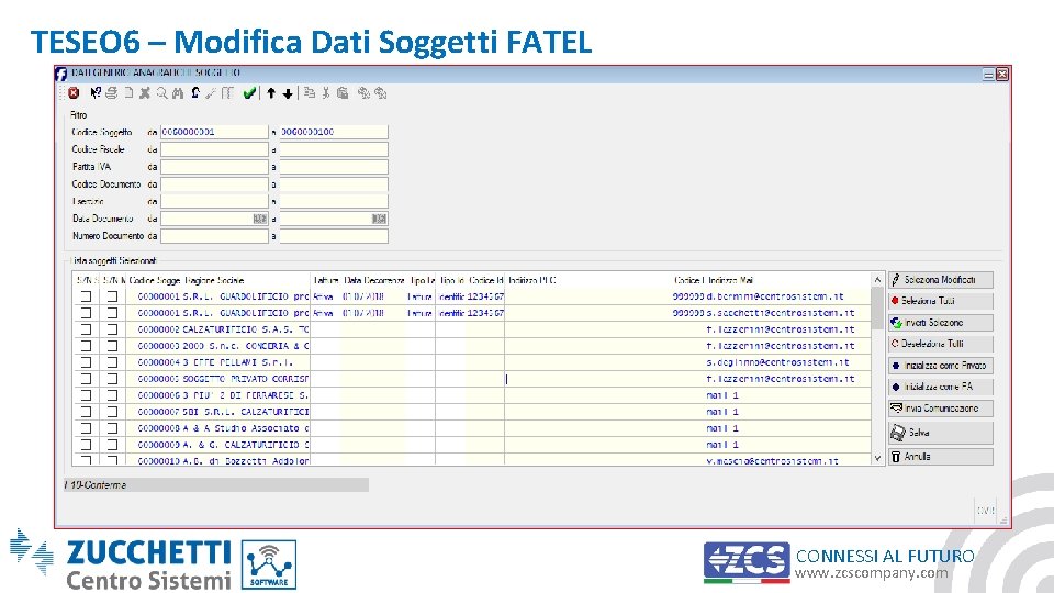 TESEO 6 – Modifica Dati Soggetti FATEL CONNESSI AL FUTURO www. zcscompany. com 