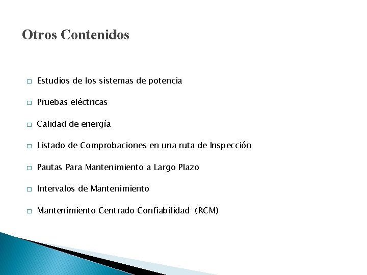 Otros Contenidos � Estudios de los sistemas de potencia � Pruebas eléctricas � Calidad