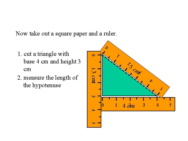 Now take out a square paper and a ruler. 0 0 1 m 2
