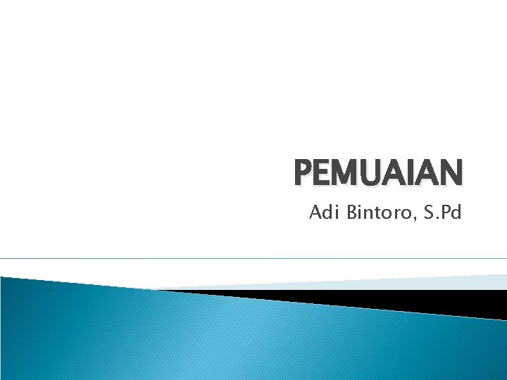 PEMUAIAN Adi Bintoro, S. Pd 