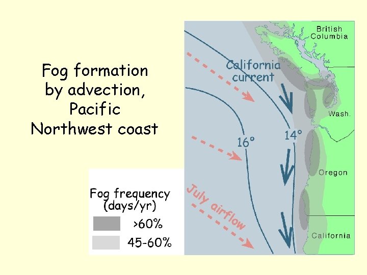 Fog formation by advection, Pacific Northwest coast 