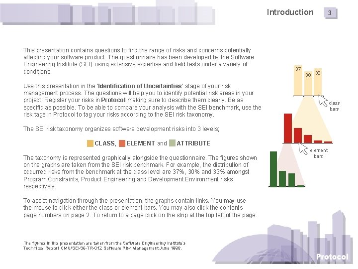 Introduction This presentation contains questions to find the range of risks and concerns potentially