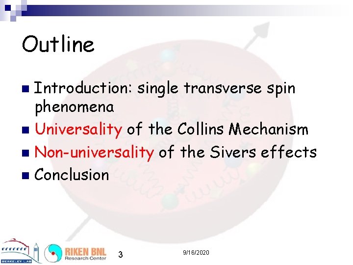 Outline Introduction: single transverse spin phenomena n Universality of the Collins Mechanism n Non-universality