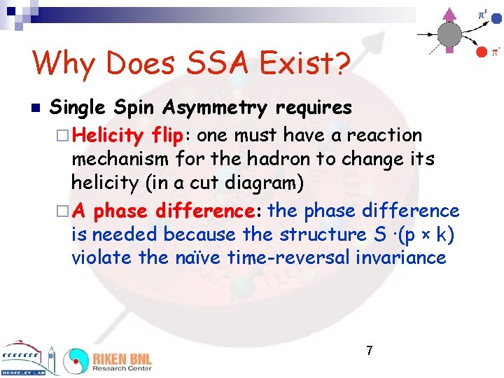 Why Does SSA Exist? n Single Spin Asymmetry requires ¨ Helicity flip: one must