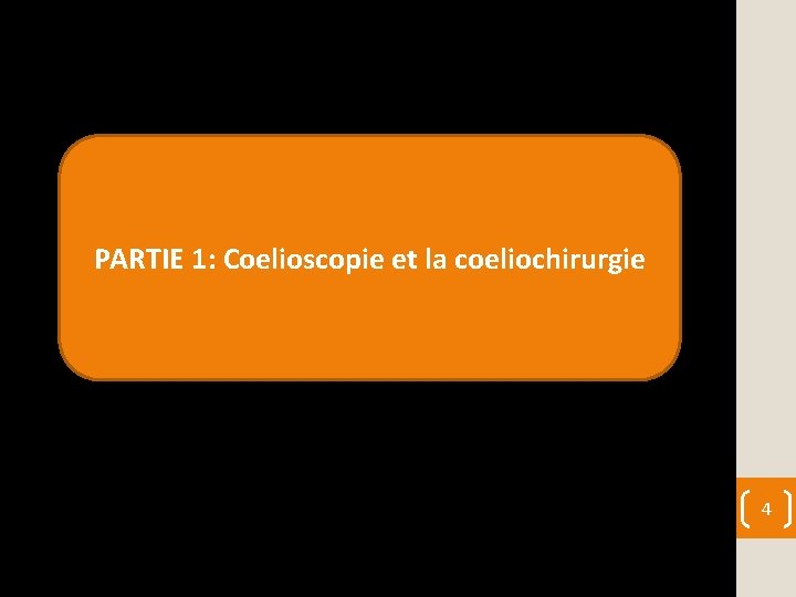 PARTIE 1: Coelioscopie et la coeliochirurgie 4 