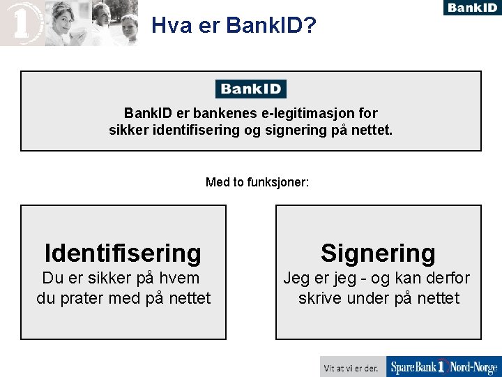 Hva er Bank. ID? Bank. ID er bankenes e-legitimasjon for sikker identifisering og signering