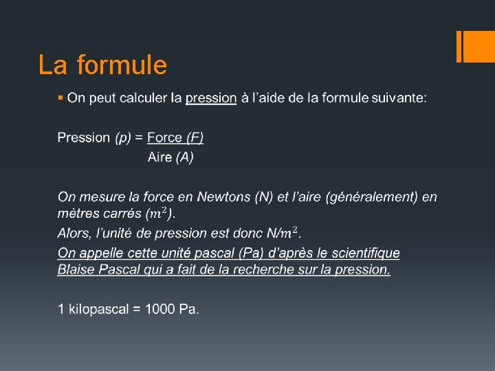 La formule § La formule §