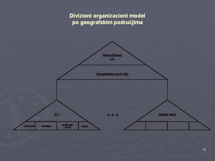 Divizioni organizacioni model po geografskim područjima 12 