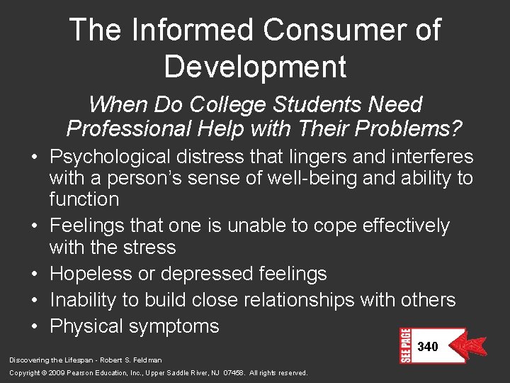 The Informed Consumer of Development When Do College Students Need Professional Help with Their