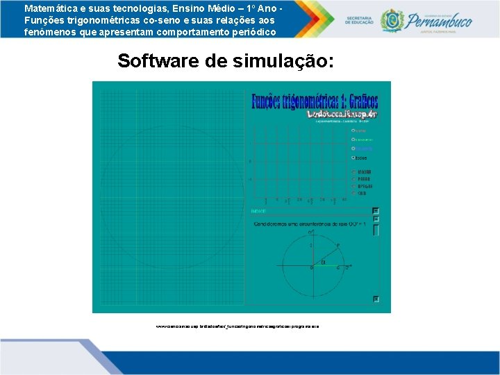 Matemática e suas tecnologias, Ensino Médio – 1º Ano Funções trigonométricas co-seno e suas